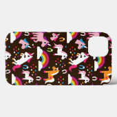 ユニコーンの虹は背景の馬をからかいます Case-Mate iPhoneケース (裏面 (横))