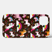 ユニコーンの虹は背景の馬をからかいます Case-Mate iPhoneケース (裏面 (横))