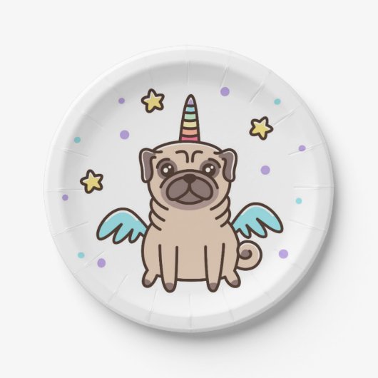 ユニコーンの虹犬 ペーパープレート (正面)