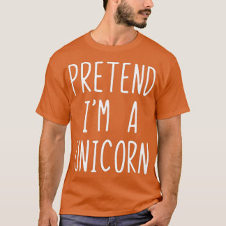 ユニコーンの衣装ハロウィーンの怠惰な簡単 Tシャツ