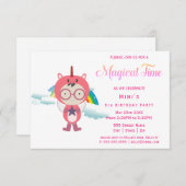 ユニコーンの衣装パーティー 招待状 (正面/裏面)