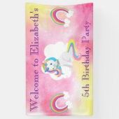 ユニコーンの誕生会の歓迎 横断幕 (縦)