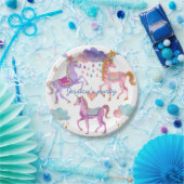 ユニコーンの誕生会の紙皿 ペーパープレート (パーティー)