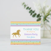 ユニコーンの誕生会は招待カードカード感謝していしています サンキューカード (スタンド正面)