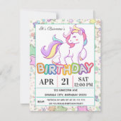 ユニコーンの誕生会 招待状 (正面)
