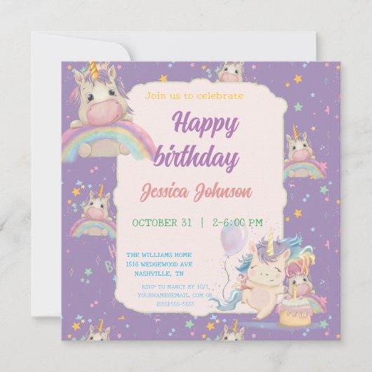 ユニコーンの誕生日おめでとう セーブザデート (正面)