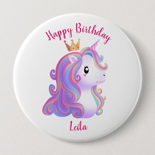 ユニコーンの誕生日おめでとう 缶バッジ (正面)