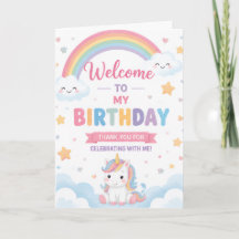 ユニコーンの誕生日お礼カード印刷用データ