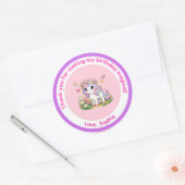 ユニコーンの誕生日お礼ステッカー 魔法のパステルカラー ラウンドシール (封筒)