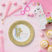 ユニコーンの誕生日のプレート、魔法の誕生会 ペーパープレート (パーティー)