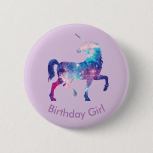 ユニコーンの誕生日の女の子のバッジ 缶バッジ