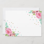 ユニコーンの誕生日の招待状のピンクの金ゴールドのユニコーン 招待状 (裏面)