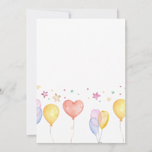 ユニコーンの誕生日の招待状|の魔法の虹 招待状 (裏面)