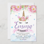 ユニコーンの誕生日の招待状 招待状 (正面)