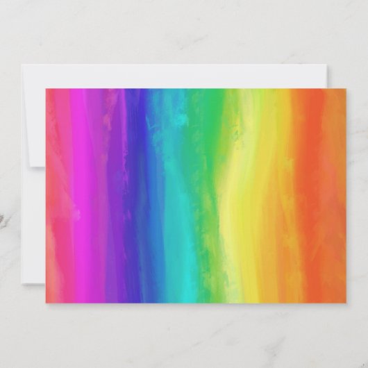 ユニコーンの誕生日の招待状。魔法のレインボーケーキ 招待状 (裏面)