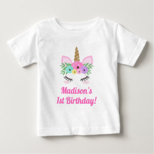 ユニコーンの誕生日のTシャツのベビーの幼児の子供 ベビーTシャツ