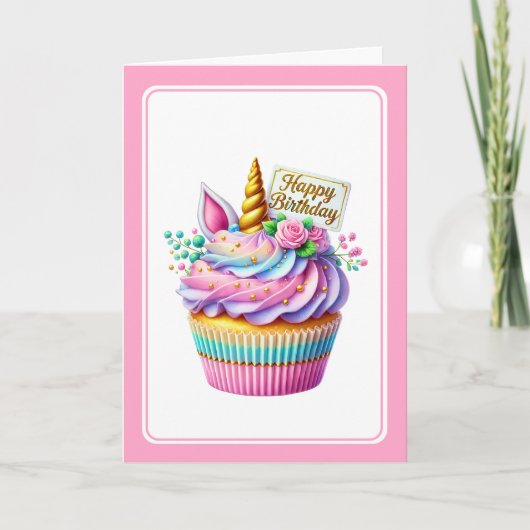 ユニコーンの誕生日カード シーズンカード (正面)