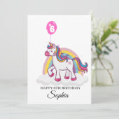 ユニコーンの誕生日カード（子供用） 招待状 (スタンド正面)