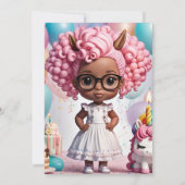 ユニコーンの誕生日ガール 招待状 (裏面)