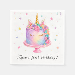 ユニコーンの誕生日ナプキン スタンダードカクテルナプキン