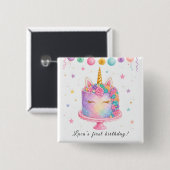 ユニコーンの誕生日バッジ 缶バッジ (正面&裏面)