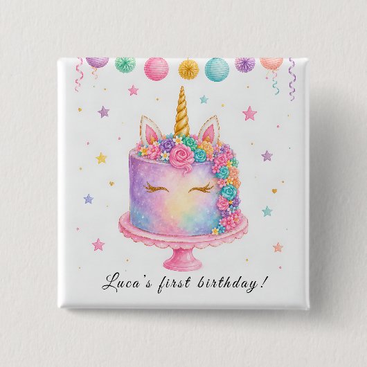 ユニコーンの誕生日バッジ 缶バッジ (正面)