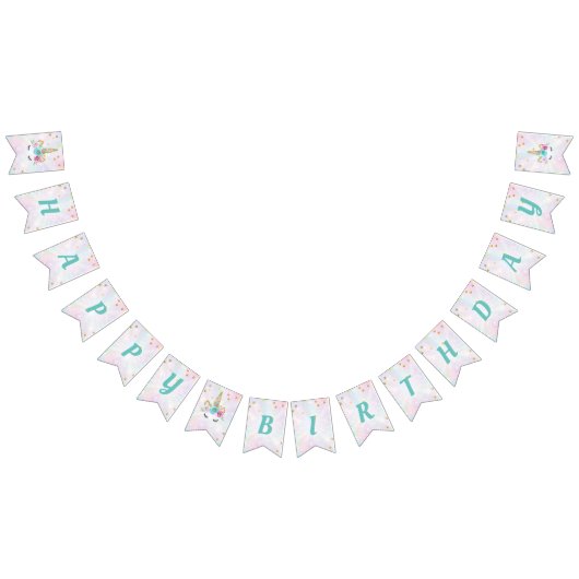 ユニコーンの誕生日バナー バンティングフラッグ (全)