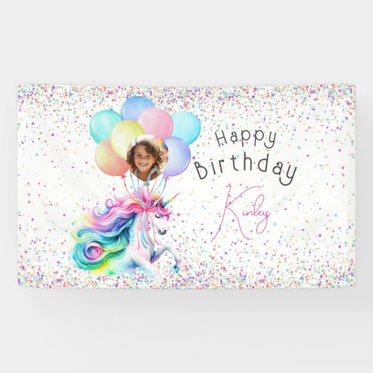 ユニコーンの誕生日バナー 横断幕 (横)