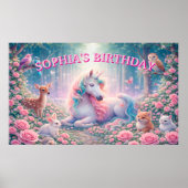 ユニコーンの誕生日バラの魔法の淡色 ポスター (正面)