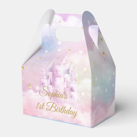 ユニコーンの誕生日パーティパーソナライズされたー フェイバーボックス (裏面サイド)