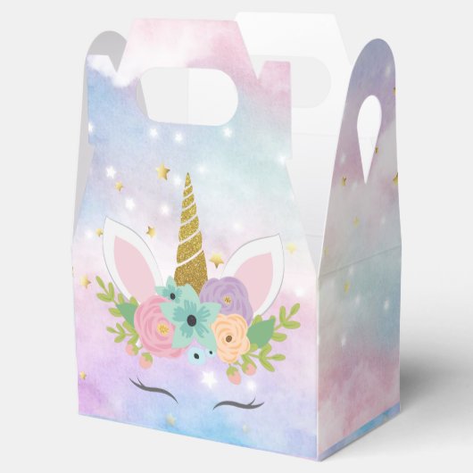 ユニコーンの誕生日パーティパーソナライズされたー フェイバーボックス (オープン)