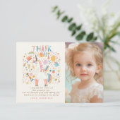 ユニコーンの誕生日パーティーの写真ありがとう サンキューカード (スタンド正面)