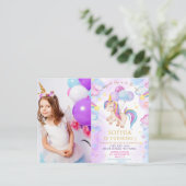 ユニコーンの誕生日パーティーの写真 ポストカード (スタンド正面)