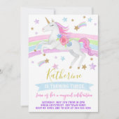 ユニコーンの誕生日パーティーの招待 招待状 (正面)