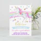 ユニコーンの誕生日パーティーの招待 招待状 (スタンド正面)