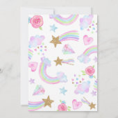 ユニコーンの誕生日パーティーの招待 招待状 (裏面)