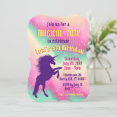 ユニコーンの誕生日パーティーの招待 招待状 (スタンド正面)