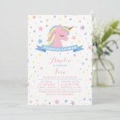 ユニコーンの誕生日パーティーの招待 招待状 (スタンド正面)