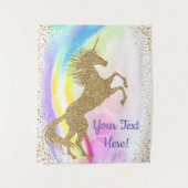 ユニコーンの誕生日パーティーバナー背景 タペストリー (正面)