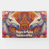 ユニコーンの誕生日パーティーバナー 横断幕 (横)