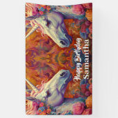 ユニコーンの誕生日パーティーバナー 横断幕 (縦)