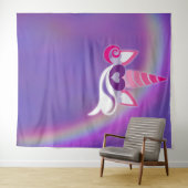 ユニコーンの誕生日パーティーレインボー写真背景 タペストリー (インサイチュ(横))
