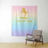 ユニコーンの誕生日パーティー写真用背景 タペストリー (インサイチュ)