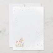 ユニコーンの誕生日パーティー招待状 - 魔法の1日 招待状 (裏面)