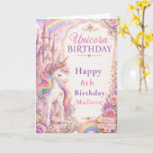ユニコーンの誕生日パーティー カード (黄色い花)