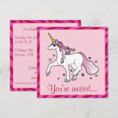 ユニコーンの誕生日パーティー 招待状 (正面/裏面)
