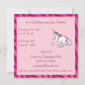 ユニコーンの誕生日パーティー 招待状 (裏面)