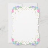 ユニコーンの誕生日招待状(ピンクと金ゴールド) 招待状 (裏面)