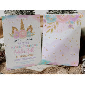 ユニコーンの誕生日招待状 ユニコーンパーティー 魔法の  招待状