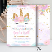 ユニコーンの誕生日招待状 ユニコーンパーティー 魔法の  招待状